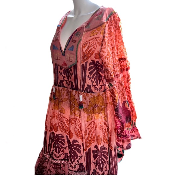 FARM Rio Ainika Print Macaws Maxi Dress Size Small - Picture 7 of 12